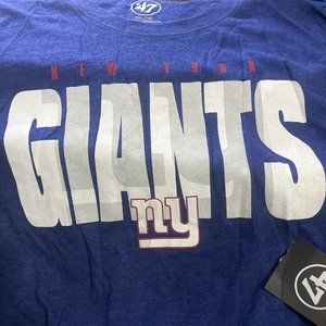'47 New York Giants Shirt Men 2XL Blue New Short Sleeve Football NFL Top Logo